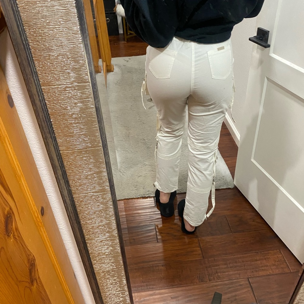 Maniere De Voir White Tassel Cargo Pants S - Picture 4 of 4